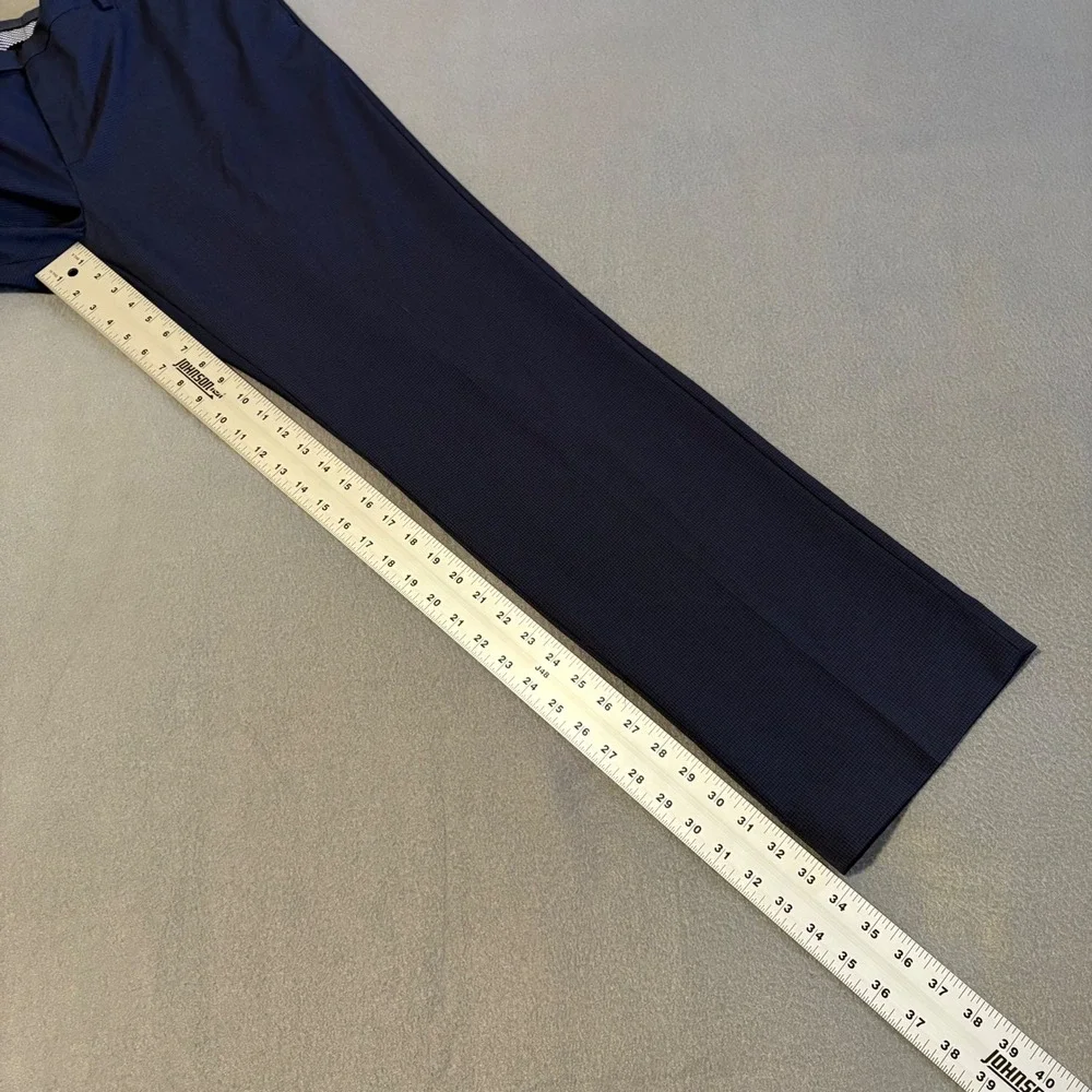 Banana Republic Dress Pants Mens Fits 38x34 Navy Slim Fit Micro Check Trousers